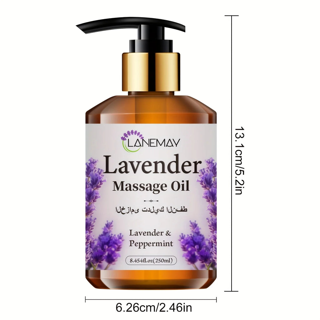 Lavender & Cooling Mint Massage Oil – Paraben-Free 250ml Body Massage Oil Oasis Select
