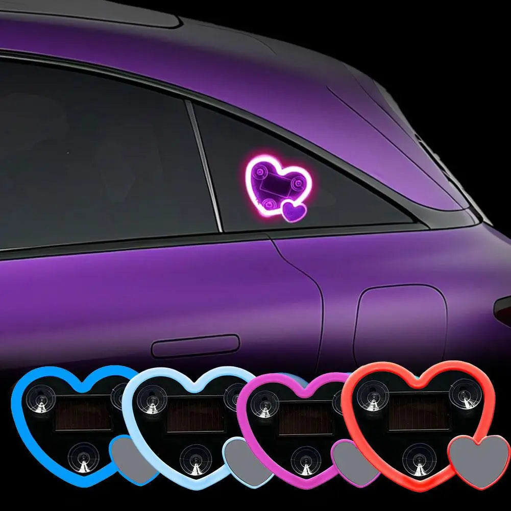 Solar Heart Neon LED Car Interior Light – 5 Modes | Dashboard Car Atmosphere Light Oasis Select