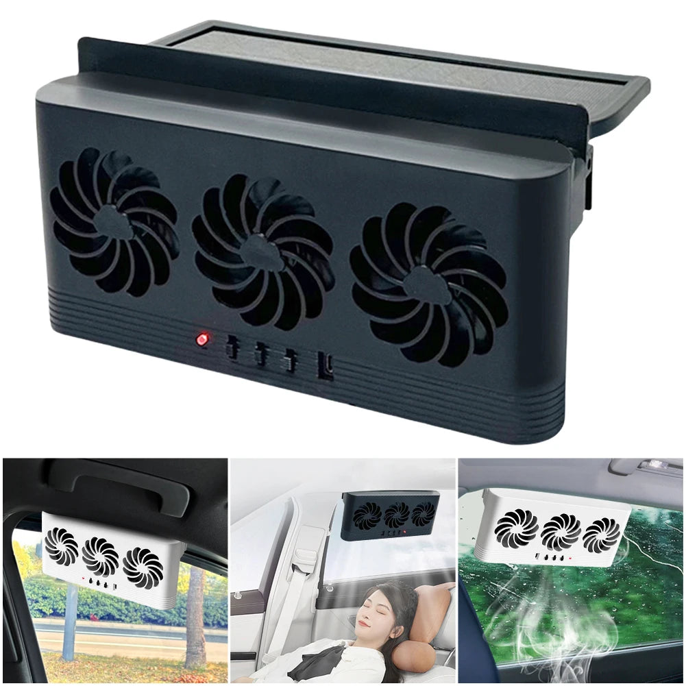 Solar Powered Car Exhaust Fan Eliminate Peculiar Smell Car Radiator Cooling Fan USB Powered Auto Ventilation Fan for All Cars Oasis Select