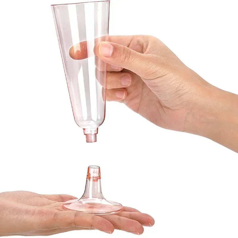 50pcs Champagne Flutes Cups Disposable Plastic Wine Glasses Clear Toasting Glasses Cocktail Cups for Bar Weddings Party Oasis Select