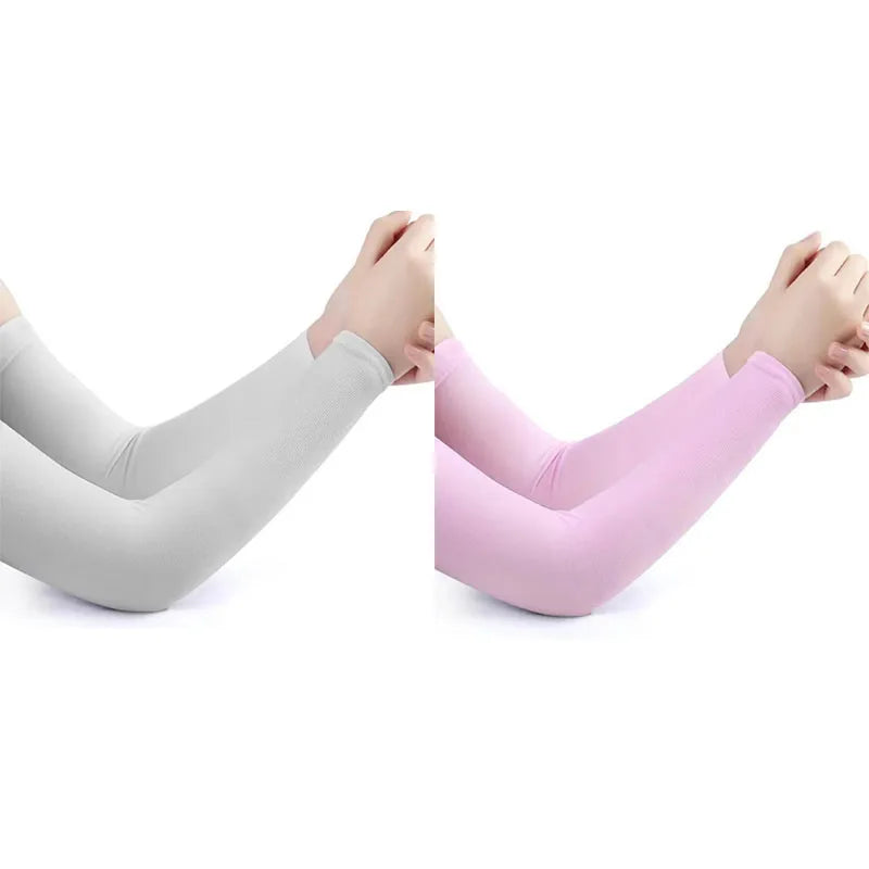 1/2pair Ice Silk Sun Protection Cuffs Gloves Sun Protection UV Protection Hand Protection Cover Anti Slip Summer Outdoor Cycling Oasis Select mix-2pairs 1