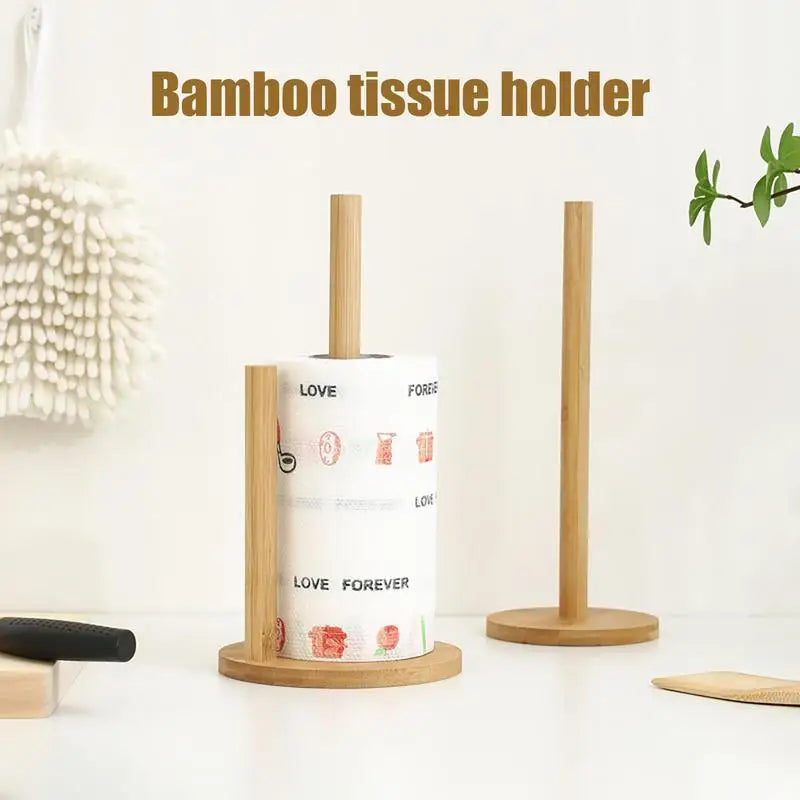 Wood Paper Towel Holder Countertop Wooden Standing Paper Towel Holder Base Paper Towel Holder for Paper Towel Fresh-Keeping Film Oasis Select