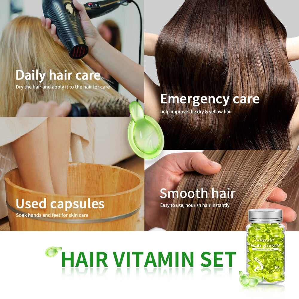 Moroccan Agam Vitamin Oil Hair Care Essence Damaged Nutrition Repair Hair Splitting Improvement Treatment Products 60 Capsules Oasis Select