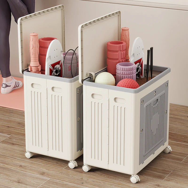 58cm Foldable Storage Bin with Wheels, Large Capacity Organizer, Clothes Quilts Toys, Bedroom Kids Room Collapsible Storage Box Oasis Select