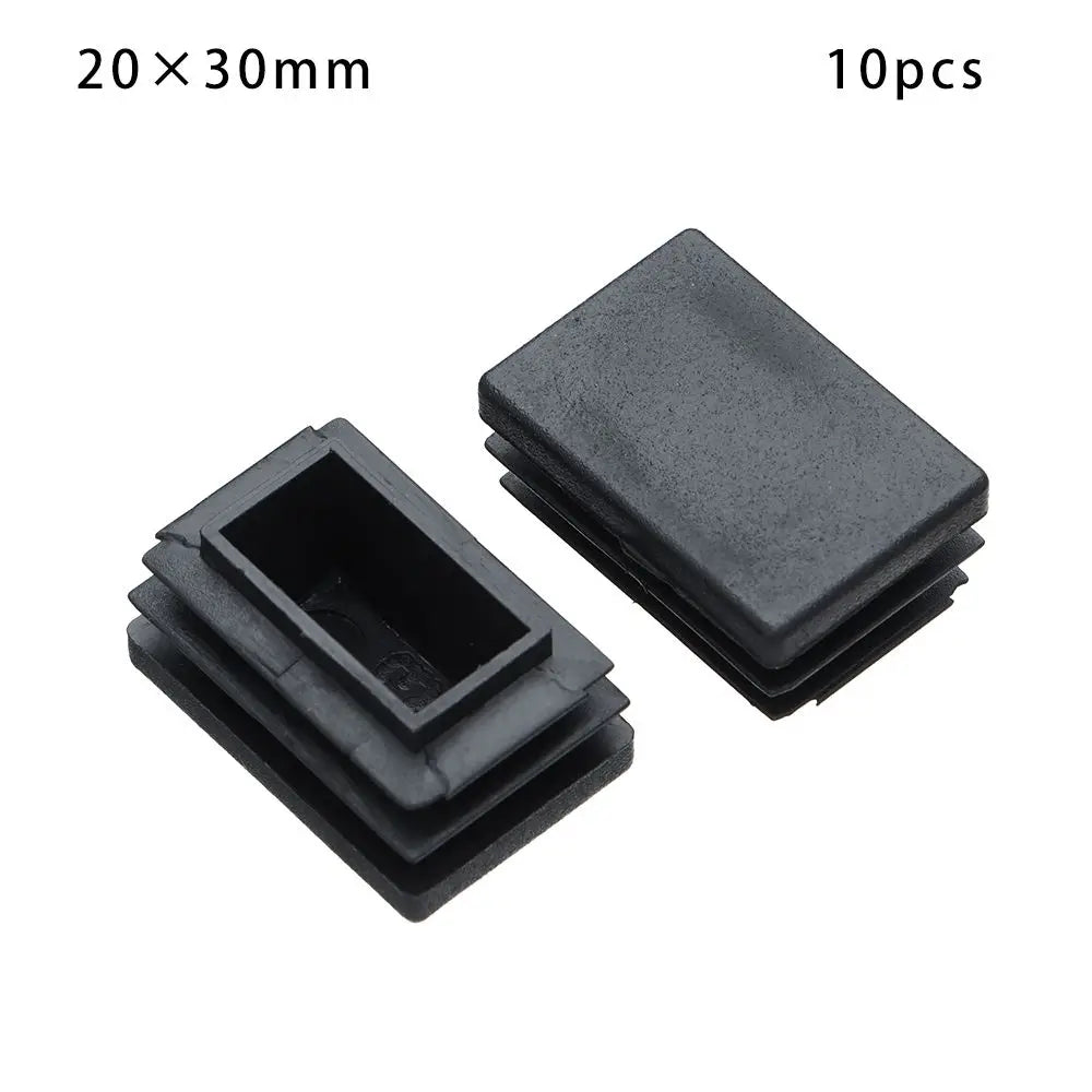 10Pcs Plastic Black Chair Feet Tube Cap Furniture Non-slip Foot Protective Pad Steel Rectangular Tube Plug Dust-Proof Foot Cover Oasis Select 20 30mm