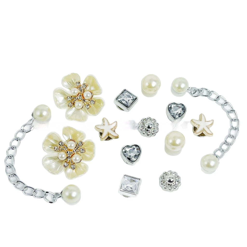 Fashionable shoe accessory set, with a shoe chain clasp, removable, suitable for sandals and flip-flops. Oasis Select CJ-179