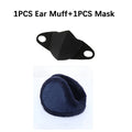 Pearl Ear Muff and Mask Set, Cute Autumn and Winter Warmth, Anti-Cold, Comfortable, Unisex Faux Rabbit Fur Ear Muffs, Merad Mask Oasis Select Blue