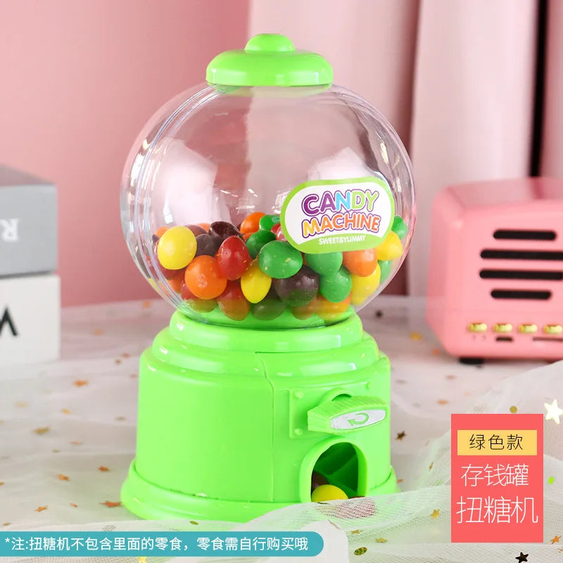 Plastic Candy Machine Cute Candy Dispenser Portable Bank Deposit Box Sweets Machine Nice Gift for Children Home Decor Oasis Select miudanji-green