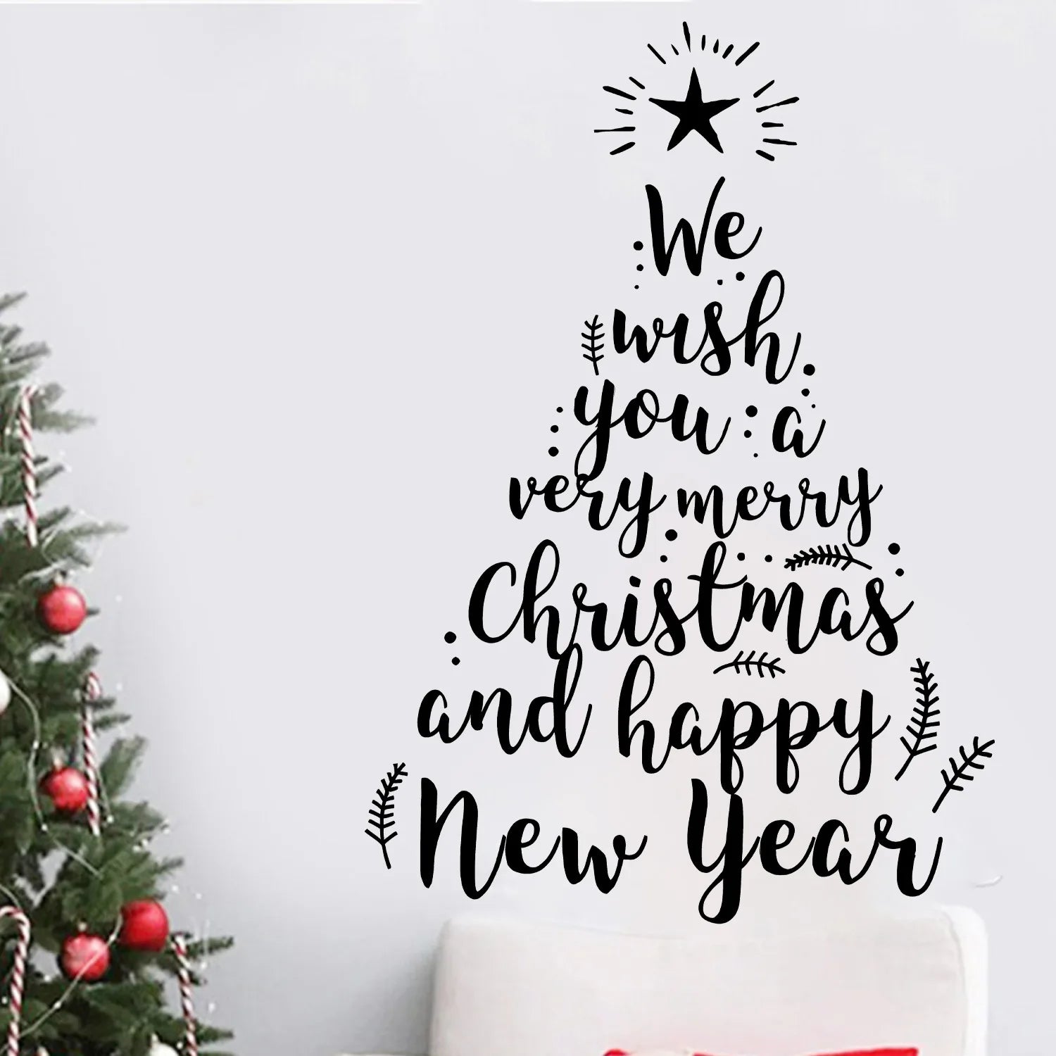 Xmas Tree Stickers Decorative Removable Wall Decals Festive Window Stickers Pvc Holiday Wall Stickers For Window Office Living Oasis Select