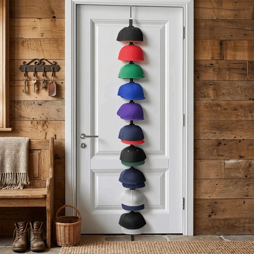 10-Hook Behind-the-Door Cap Rack | Hat Organizer Storage Hat & Cap Organizer Oasis Select