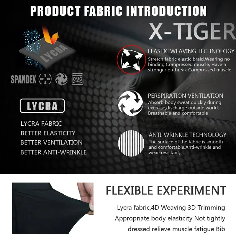 X-TIGER Men's Cycling Shorts 5D Coolmax Gel Pad Pro Lycra MTB Road Bicycle Shorts Breathable Mountain Biking Bibs Shorts Oasis Select