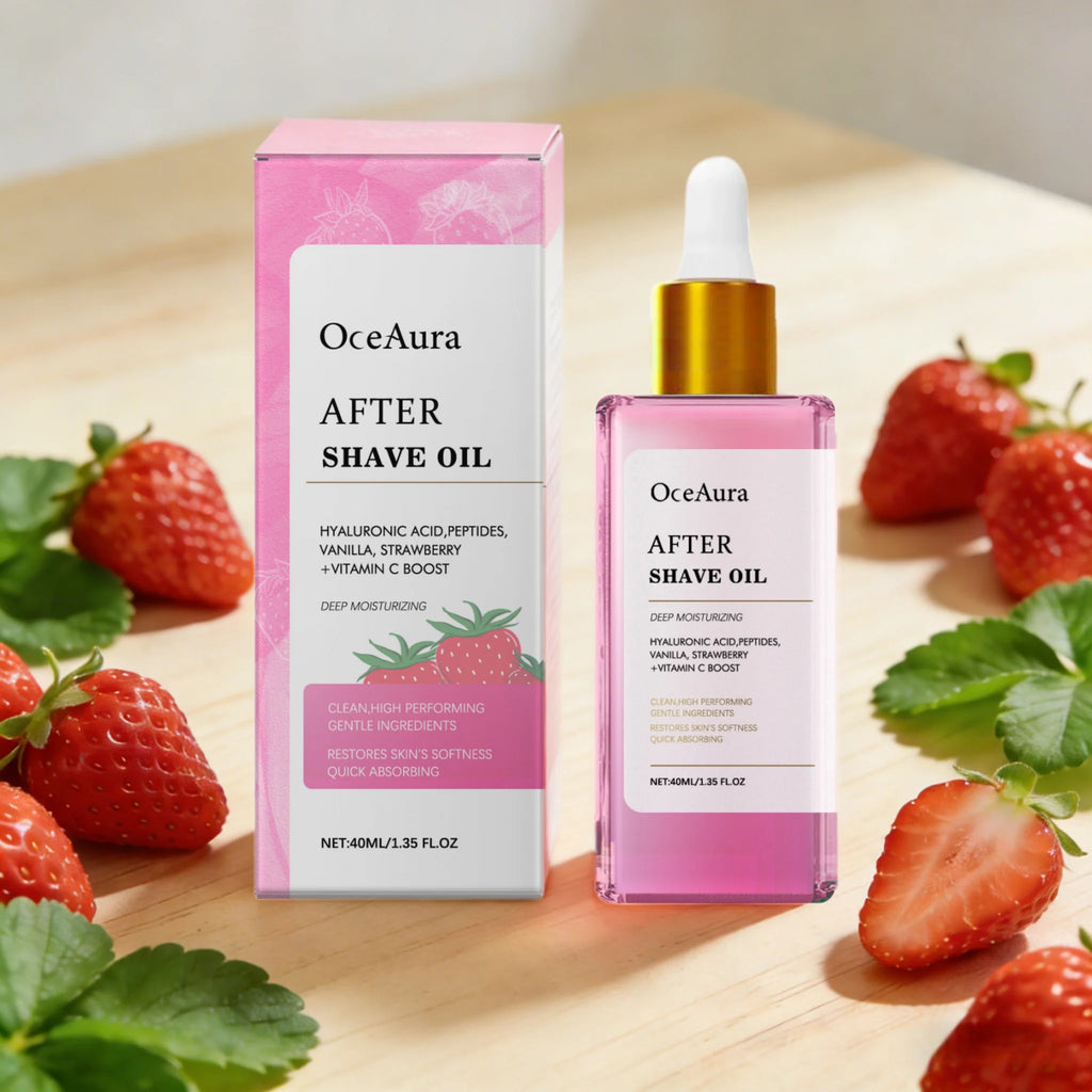 OceAura After Shave Oil Strawberry Vanilla Moisturizing Skin Soothing Intimate Area Leg Prevent Hair Growth Products Body Oil Oasis Select