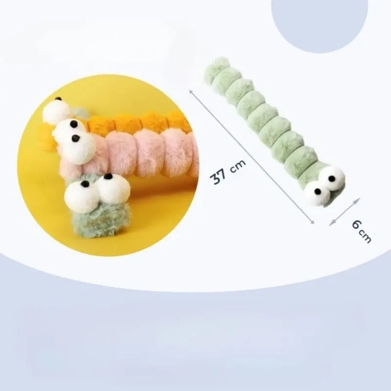 Caterpillar Design Interactive Cat Chew Toys Self-Entertainment Cat Kick Toy Soft Durable Catnip Toy for Boredom Relief Oasis Select