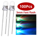 100pcs 3mm RGB Flashing LED Diodes – Fast & Slow Multicolor