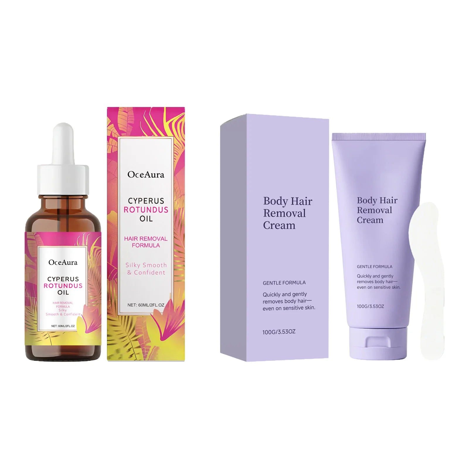 Hoygi Painless Hair Removal Cream – Legs, Arms & Bikini Hair Removal Cream Oasis Select Hair removal set