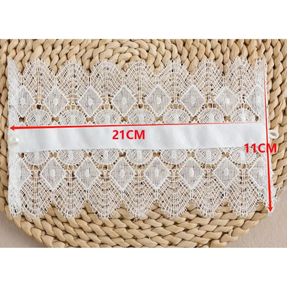 Fashion Polyester Detachable Lace Sleeves Lace White Fake Arm Sleeves Floral Embroidery Cuffs Women Oasis Select