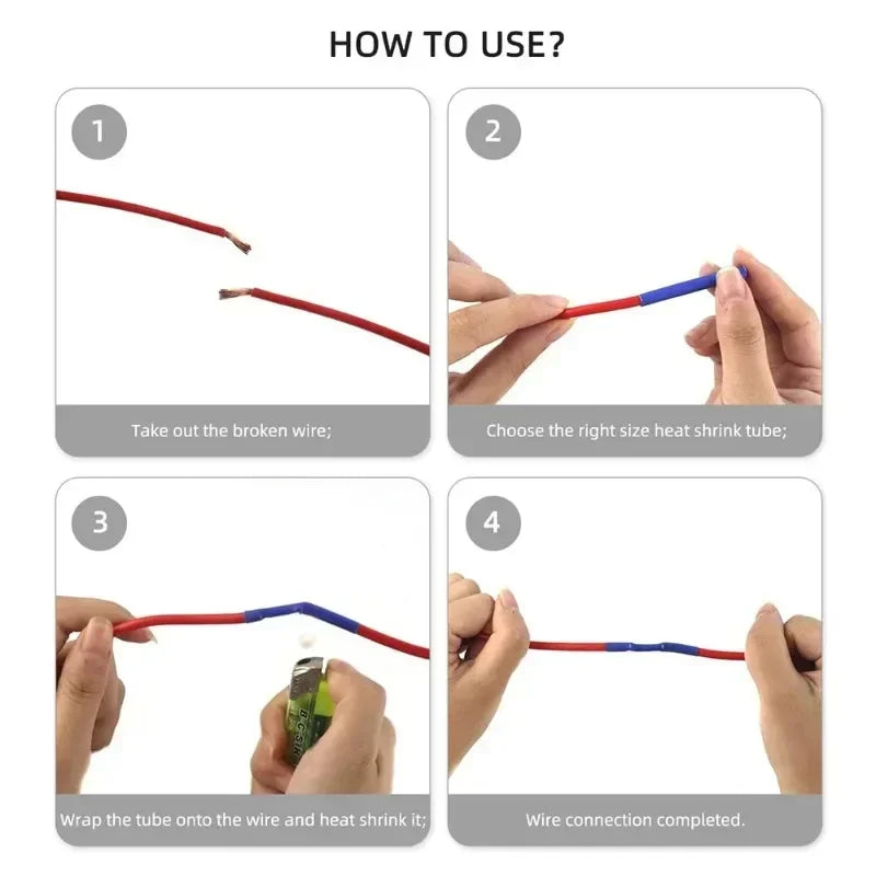 Thermal-Activated Cable Sleeve Shrinkable Wire Protector Kit Insulation Tubes for DlY Proiects Automotive Electronics Repair Oasis Select