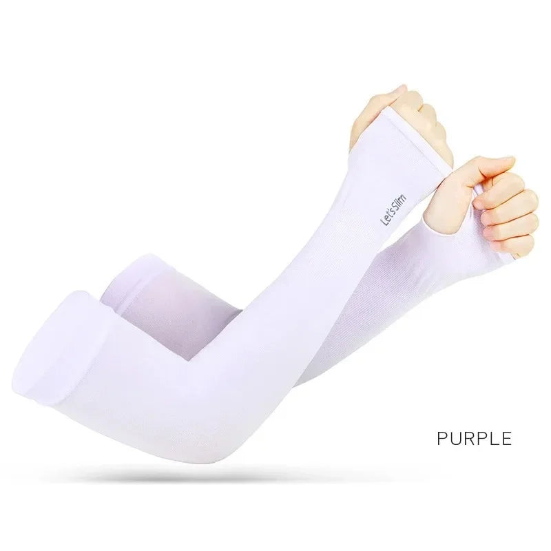Summer Ice Silk Long Sleeves Anti-sunburn Arm Cover Men Women Cuff