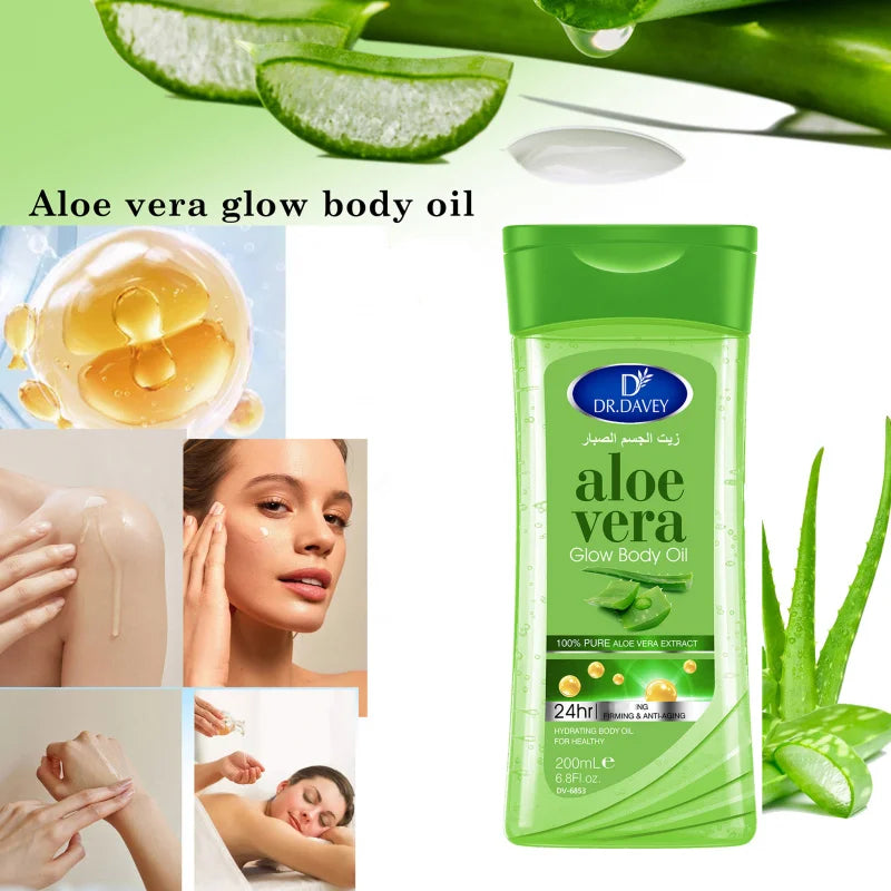 DR.DAVEY Aloe Vera Glow Body Oil 2×200ml | Hydrating Skin Oil