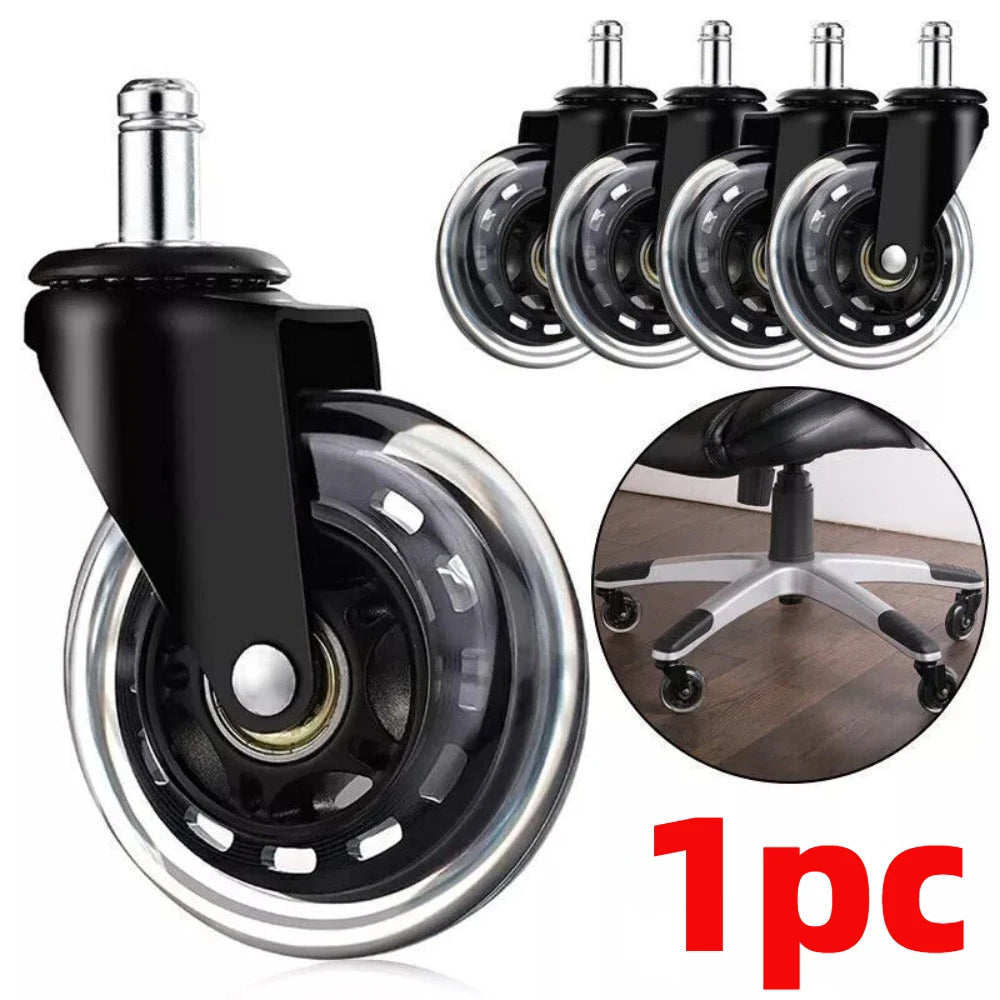 Universal 3 inch Office Chair Caster Wheel Swivel Mute Rubber Caster PU Furniture Hardware Universal Wheel Home Office Chair Oasis Select