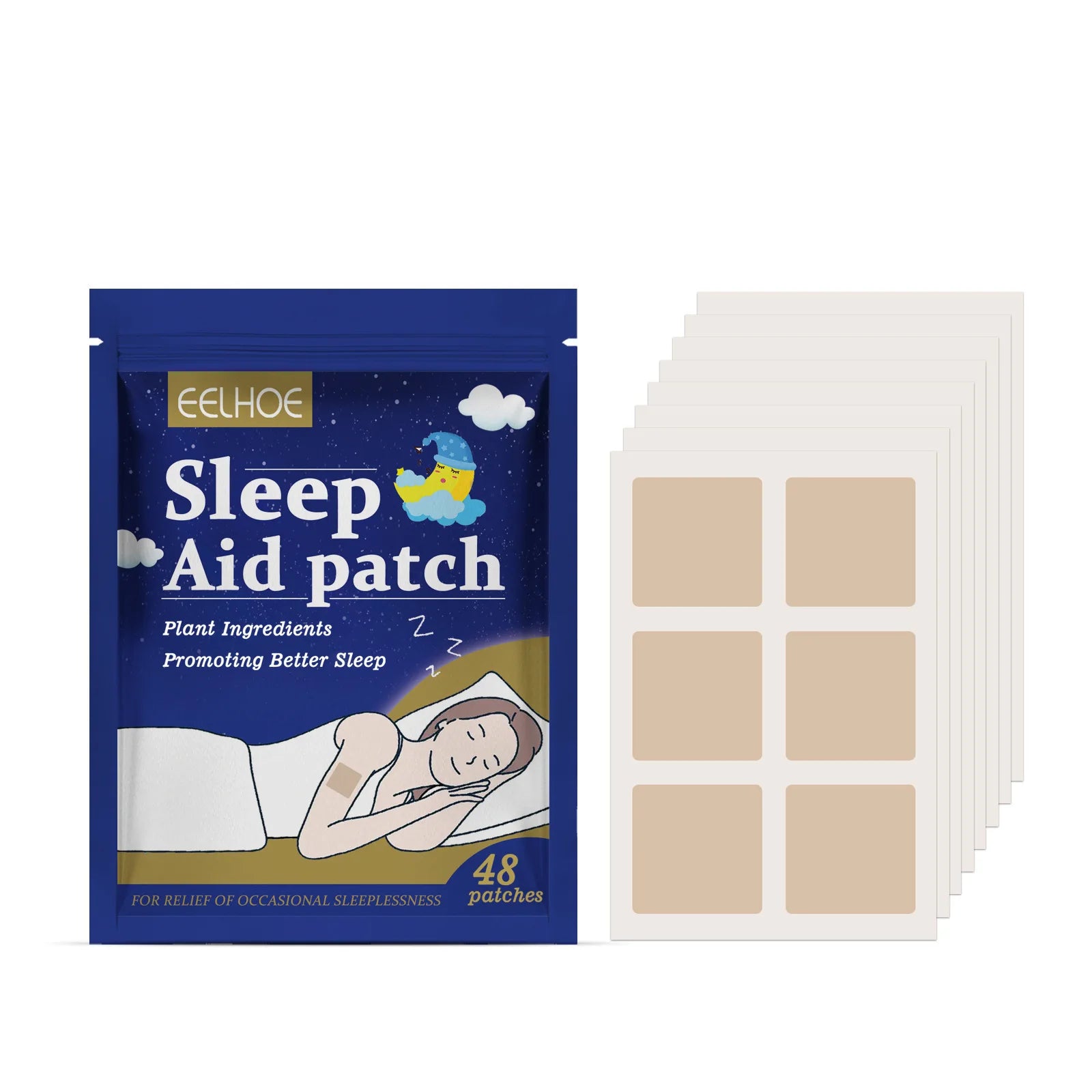 EELHOE Sleep Aid Patches – Natural Relaxation, 48 Pack Sleep Aid Patch Oasis Select 48 Stickers Boxed