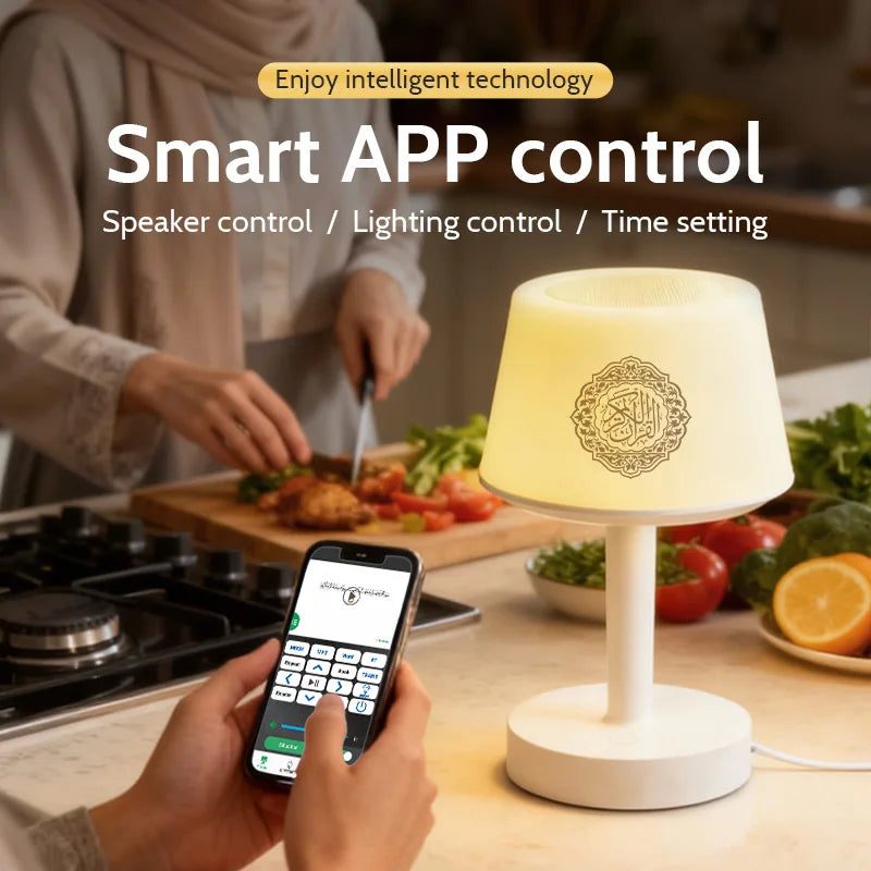 Quran Azan Bluetooth Speaker & Night Light – 16 Reciters