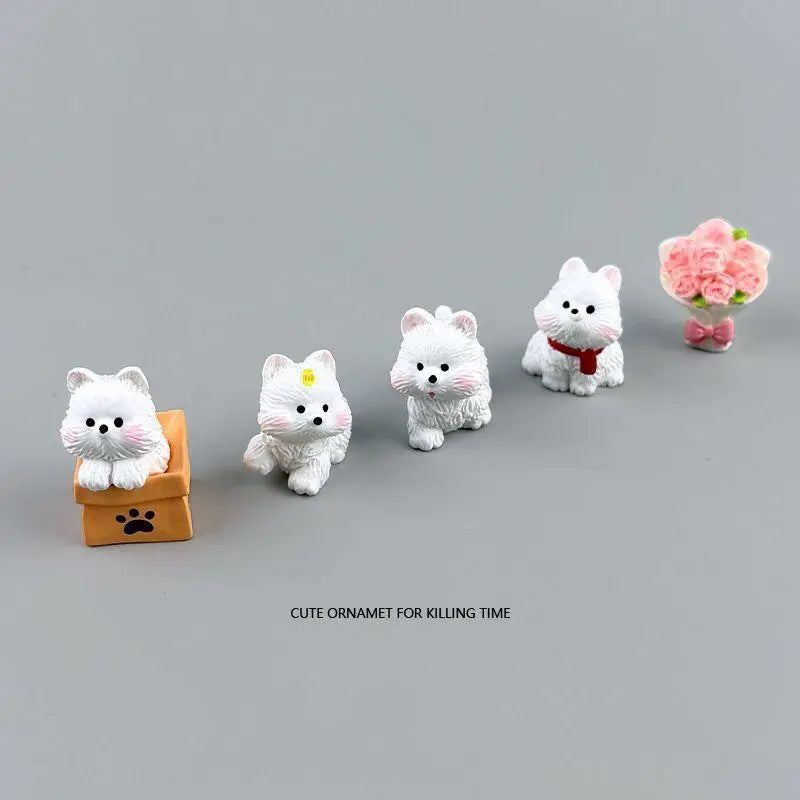 Cute Scarf West Highlands Puppy Resin Dogs Miniature Figurines Terrarium Oasis Select