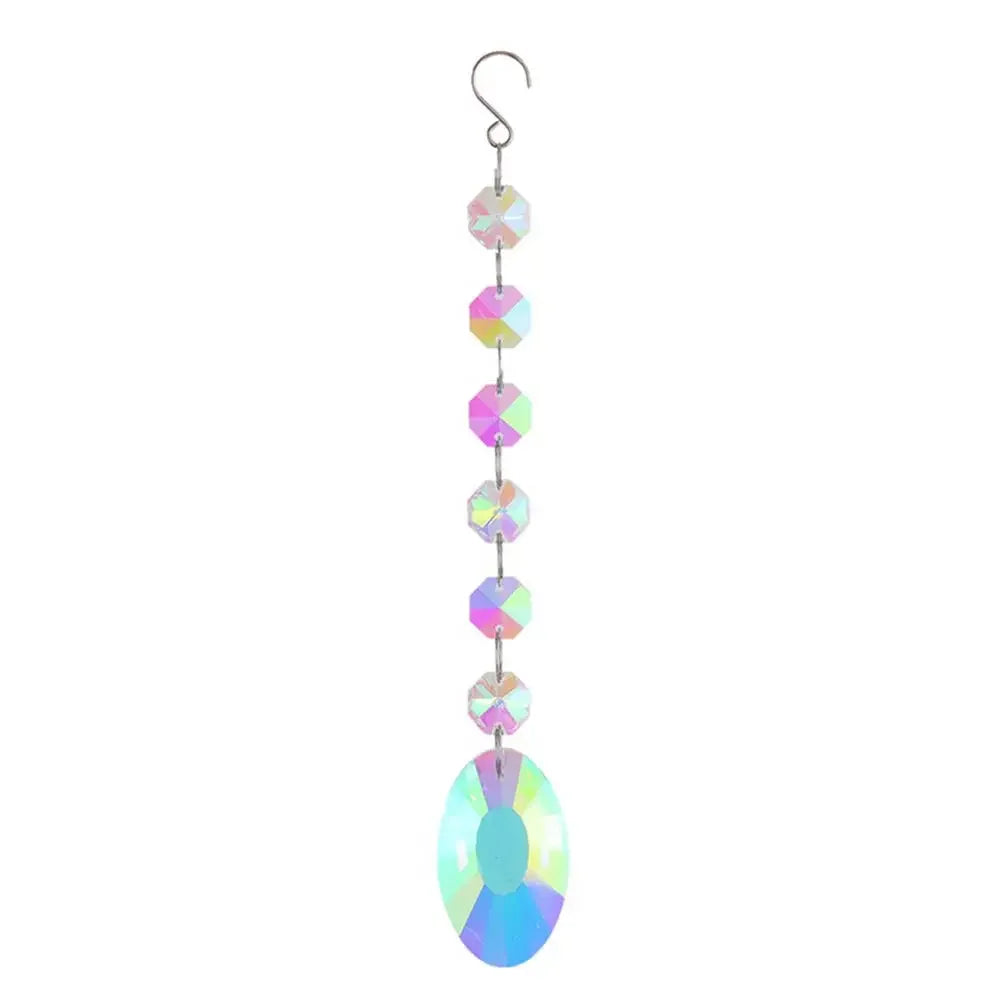 1PCs Crystal Suncatcher 9cm Curtain Pendant Sun Catcher AB Color Rainbow Chaser Glass Prism Outdoor Window Home Garden Decor Oasis Select 5-50mm