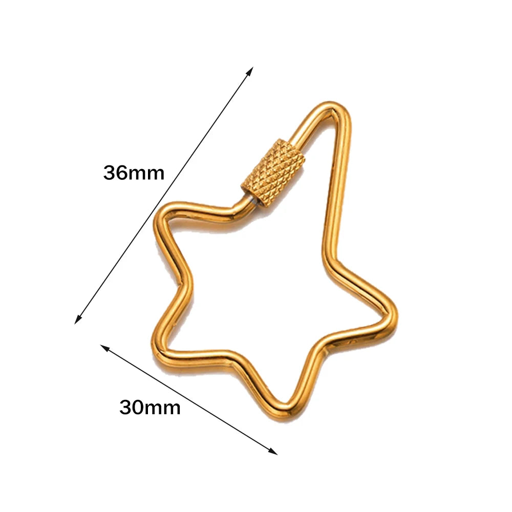 5pcs/Lot Stainless Steel Fastener Carabiner Screw Clasps Connectors For DIY Neckalce Bracelet Keychain Jewelry Making Supplies Oasis Select Z