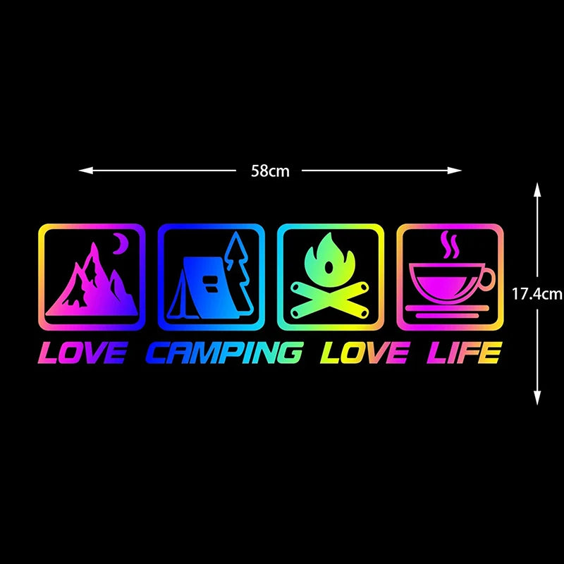 Love Camping, Love Life. Car Sticker Decoration Waterproof For Window And Bumper Stickers Of Cars, Trucks And Motorcycles Oasis Select C3