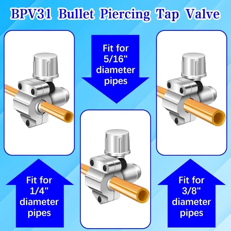 Refrigerator Puncture Valve BPV-31 Cartridge Piercing Valve Line Tap Valve For HVAC Air Conditioner Line Tap Faucet Valve Oasis Select