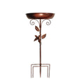 Iron Garden Birdbath Vintage Sturdy Bird Feeder Ground Plugin Large Capacity Multi Functional Bird Water Bowl Parrot Oasis Select Brown
