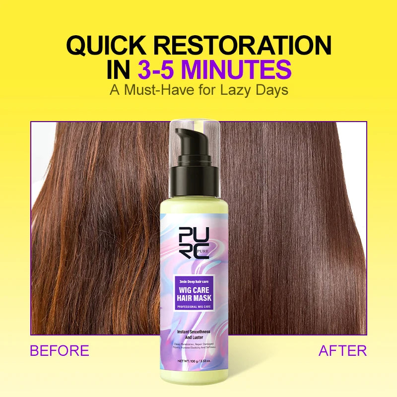 PURC Collagen Hair Mask for Dry Damaged Hair Frizz Control Anti-Breakage Split Ends Smoothing Nourishing Wig Repair Treatment ﻿ Oasis Select