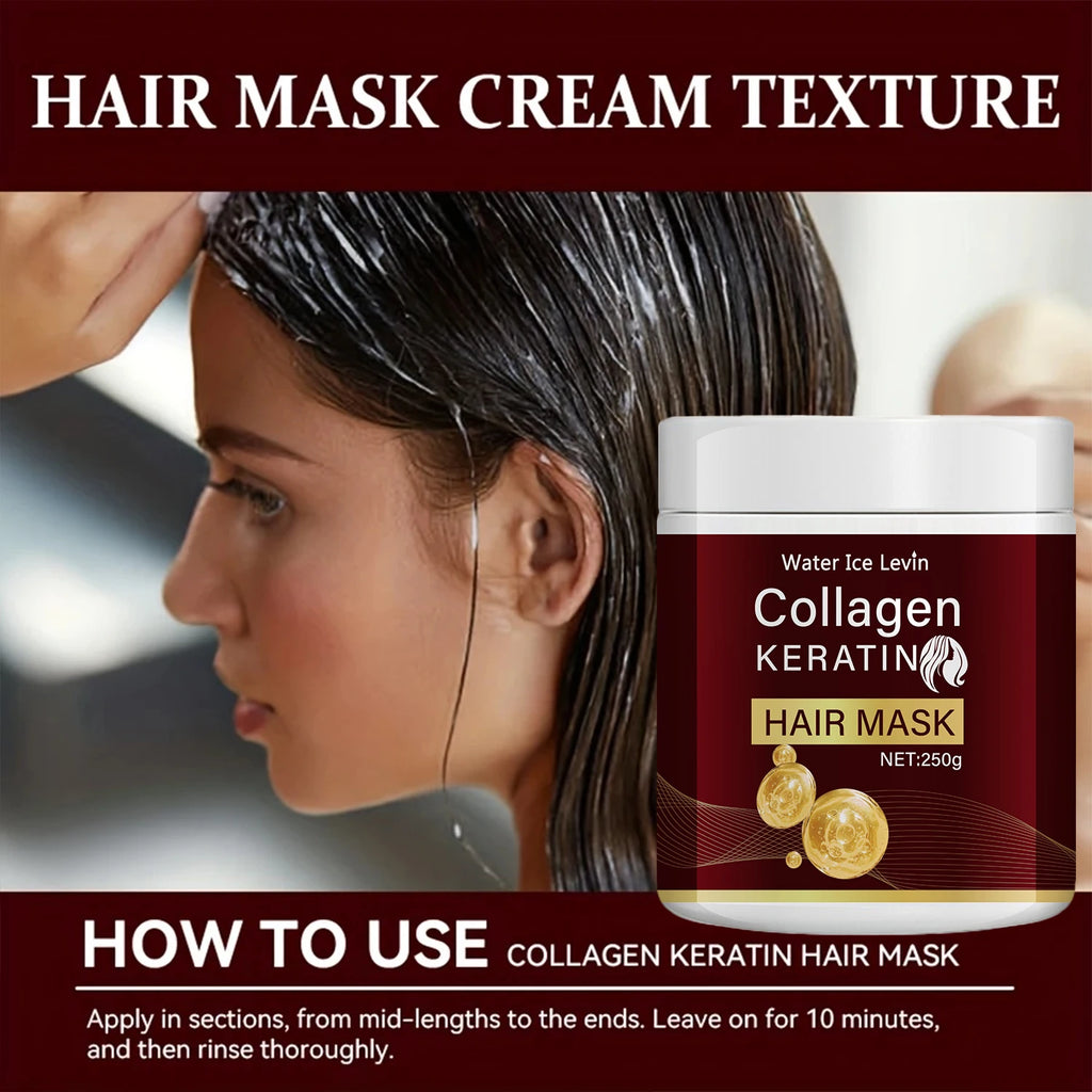 Collagen Keratin Hair Mask, Deeply Nourishes Dry and Damaged Hair, Enhances Elasticity—Rich in Moroccan Argan Oil, Deeply Moisturizes and Softens Oasis Select