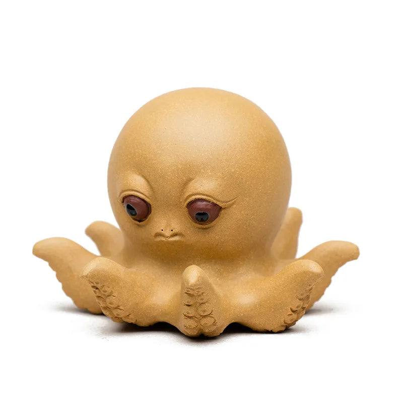 Tea Pet Octopus Ornament Eight Directions Wealth Octopus Teapot Lid Sculpture Tea Play Lid Holder Oasis Select Big-headed Octopus