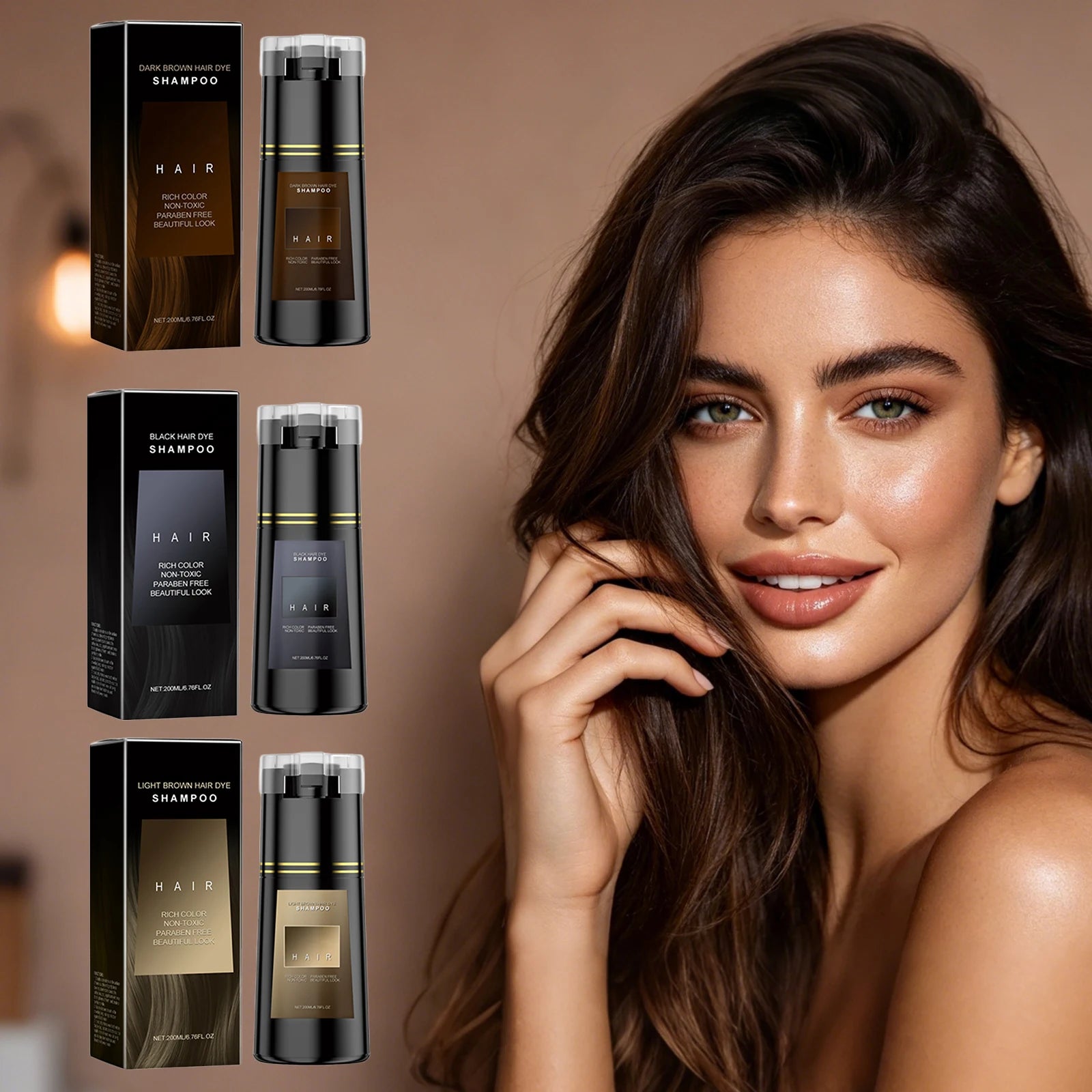 DIY Salon Hair Dye Shampoo Easy Use & Gentle Coloring Long Lasting Effect Infused Plant Extract Hair Color Shampoo For Women Men Oasis Select