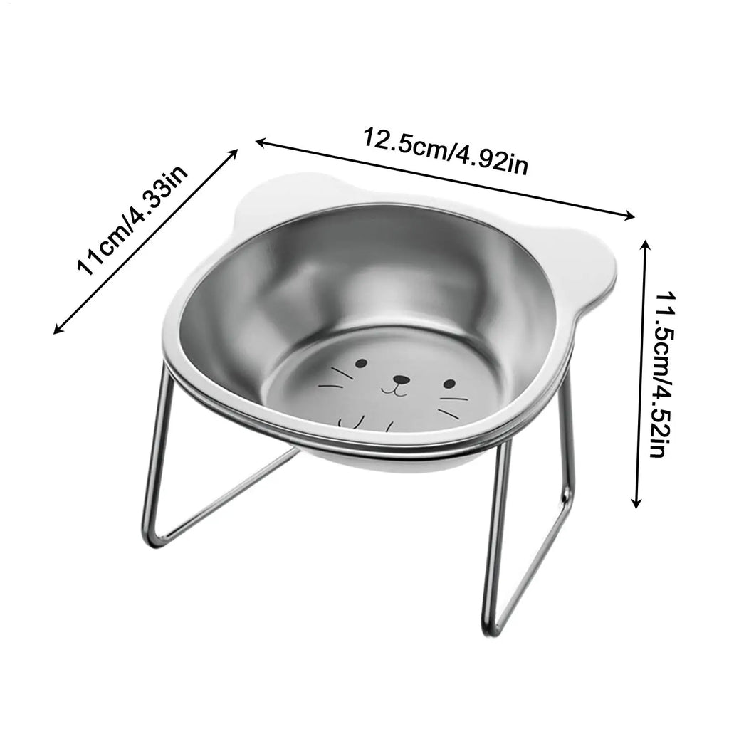 Cat Bowls Elevated Stainless Steel 15 incline Non-Slip Dishes Detachable Kitten Bowl A Tall Cat Bowl For Holding Food And Water Oasis Select