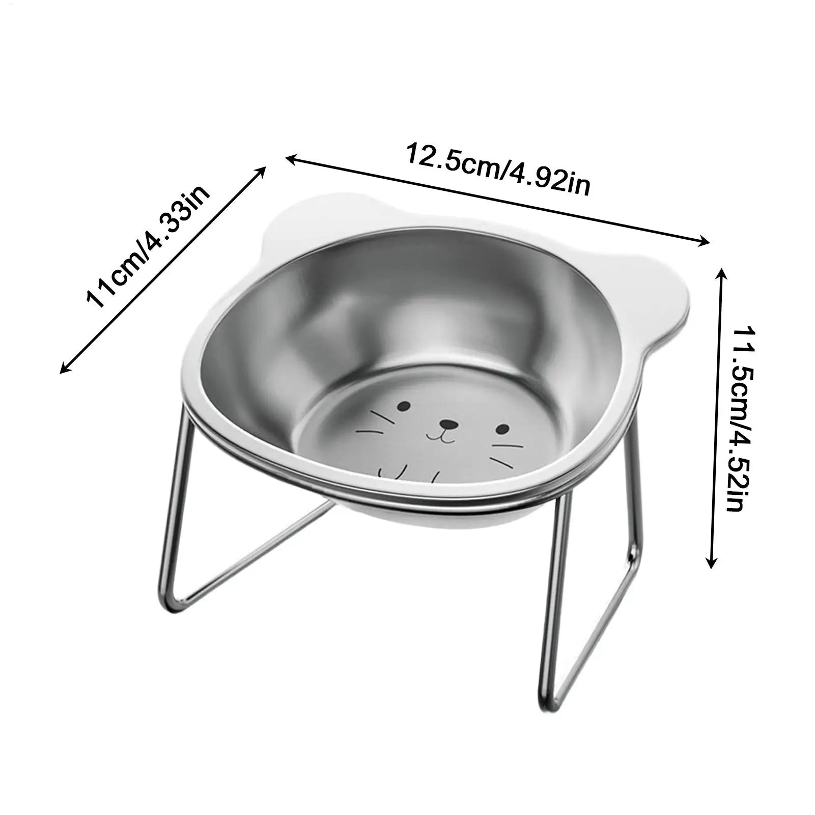 Cat Bowls Elevated Stainless Steel 15 incline Non-Slip Dishes Detachable Kitten Bowl A Tall Cat Bowl For Holding Food And Water Oasis Select