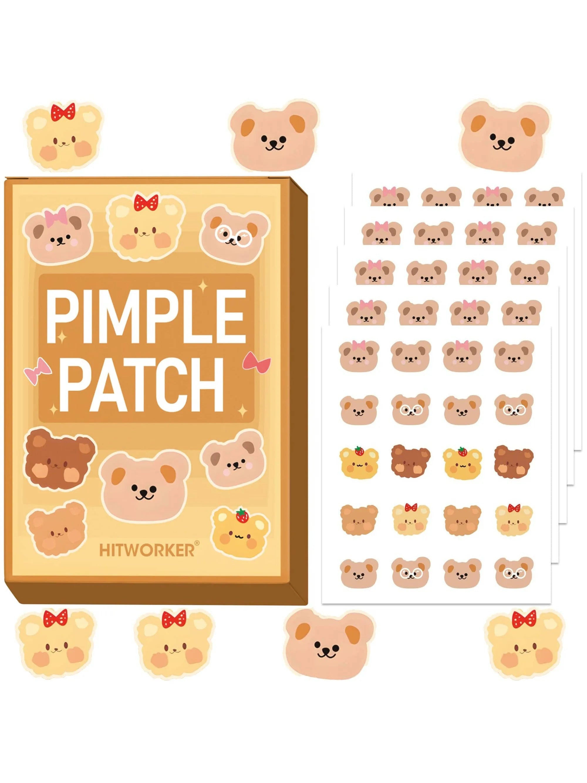 100pcs/set of cute bear patches and spot stickers - alcohol free, fragrance free, effectively covering acne Oasis Select 100pcs