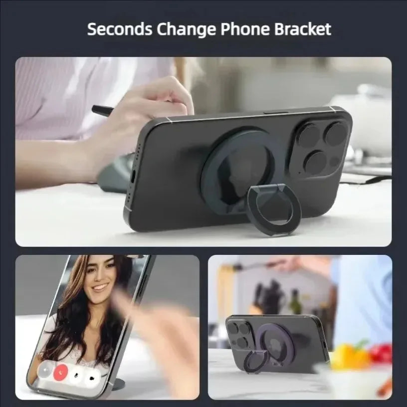 Portable Ultra Light 55g Magnetic Phone Holder Double-sided N52 Magnet Alloy Mini Desktop Pocket Phone Bracket For iPhoen 17-12 Oasis Select