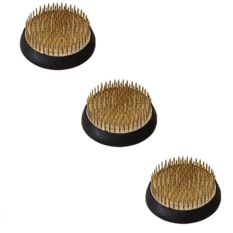 LIKE WISH 3Piece Flower Frogs Holder Kenzan Japanese Pin Frogs For Flowers Fixation And Decoration Oasis Select BlackGold