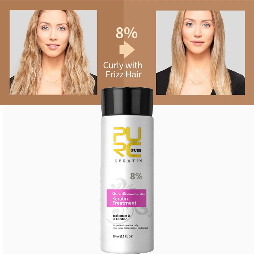 PURC Smoothing Shampoo Conditioner Professional Keratin Hair Treatment Nourishes Dry Repair Damaged Moisturizing Hair Care Oasis Select 8 Degree Keratin China Mainland