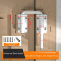 No-Drill Aluminum Door Latch Lock | 90/180° Anti-Theft Buckle
