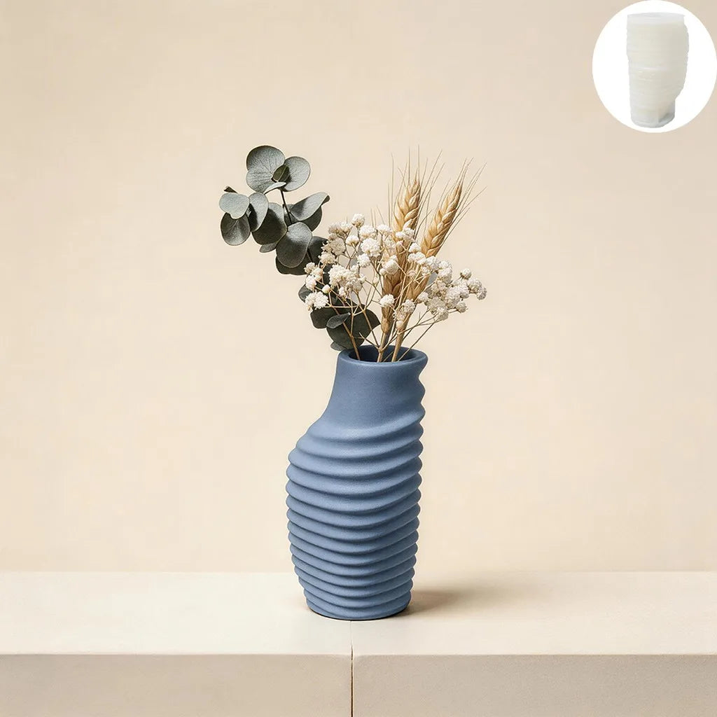 Twisted Pleated Mold Reusable Vase Silicone Mold Clay Pottery Mold Minimalist For Craft Teaching Dining Table Handmade Creation Oasis Select