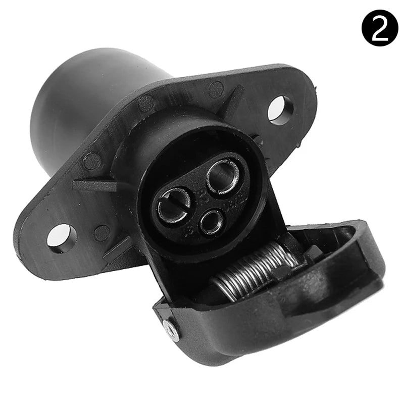 3 Pin Trailer Socket Connectors Round 3 Pole Plug-in Trailer Tractor Plug for Electrical Caravan Truck 12V Oasis Select 2