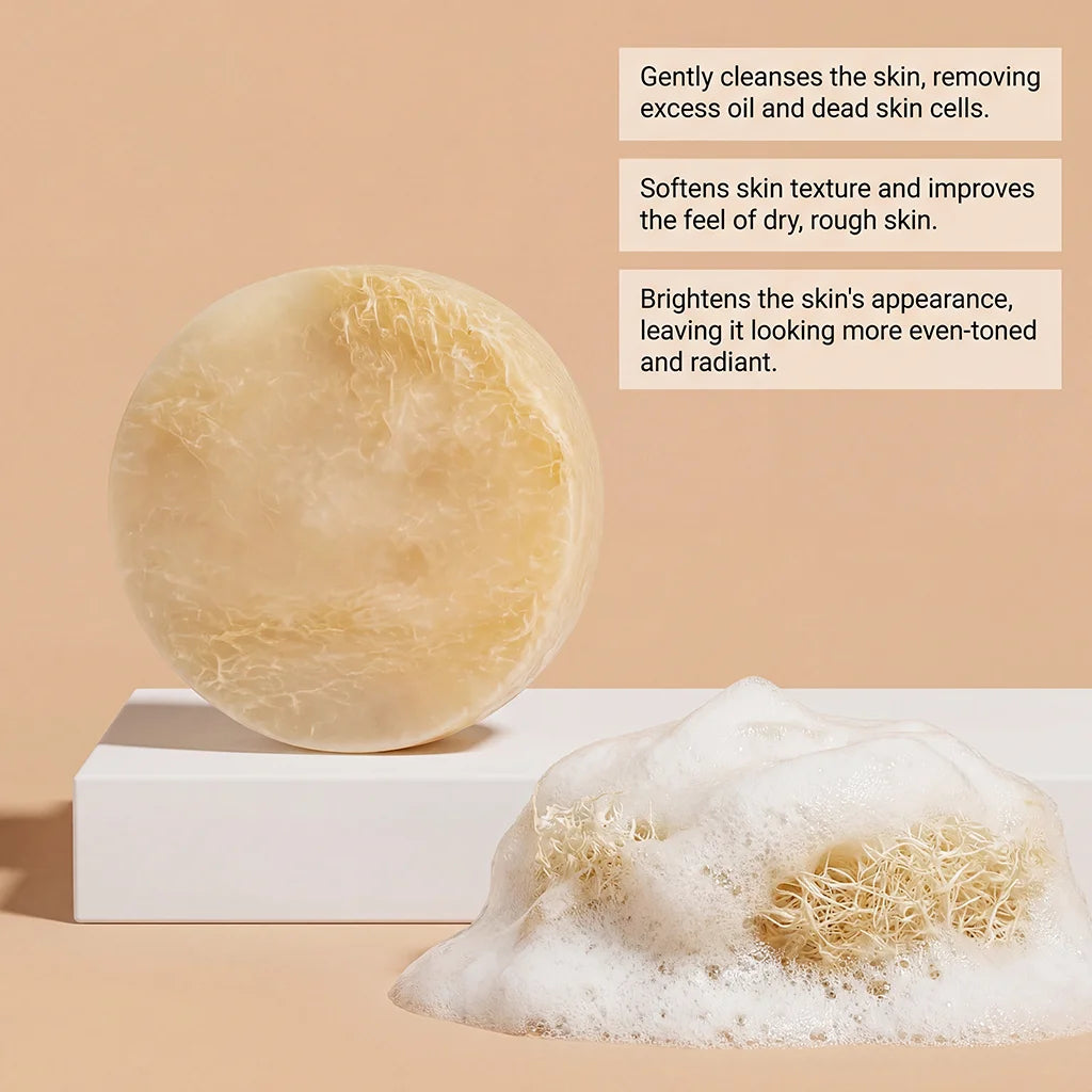 Loofah Exfoliating Soap Gentle Moisturizing Body Cleansing Handmade Remove Dead Skin Soften Skin Non Tightening Oasis Select