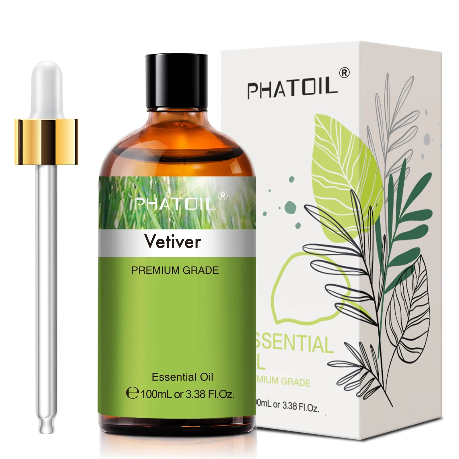 PHATOIL Vetiver Essential Oil | Pure Aromatherapy Oil 5–100ml