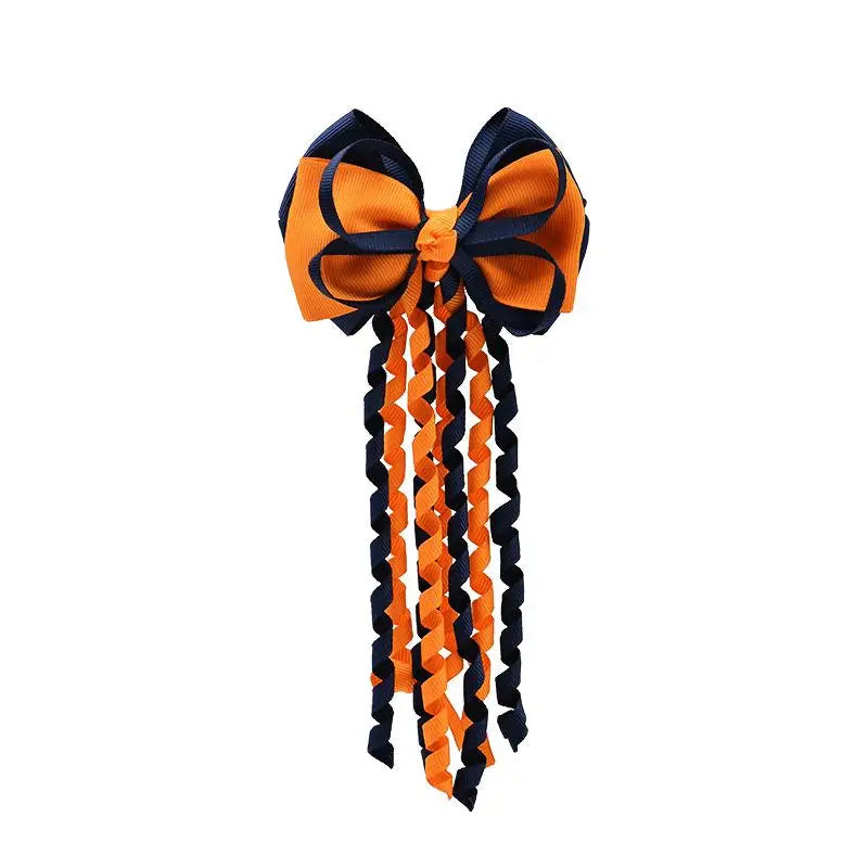 Festival Bow Hair Clips – Curly Ribbon Tassel Hairpins for Girls Hair Bow Clip Oasis Select A7