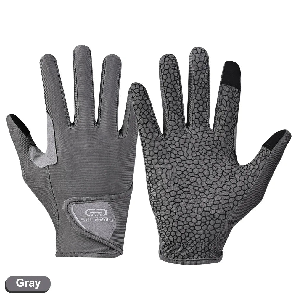 All Finger Breathable Cycling Gloves Summer Outdoor UV Protection Bicycle Gloves Anti-Slip Touchscreen Sports Fitness Gloves Oasis Select GRAY L