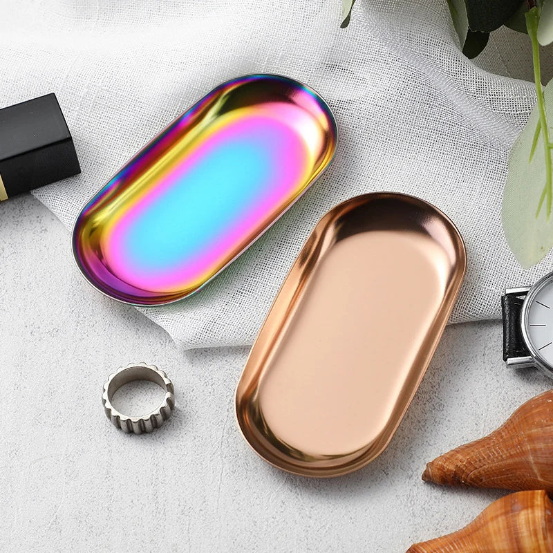 Stainless Steel Cosmetic Storage Tray False Nails Dish Tools Storage Tray Nail Art Equipment Plate Doctor Surgical Dental Tray Oasis Select